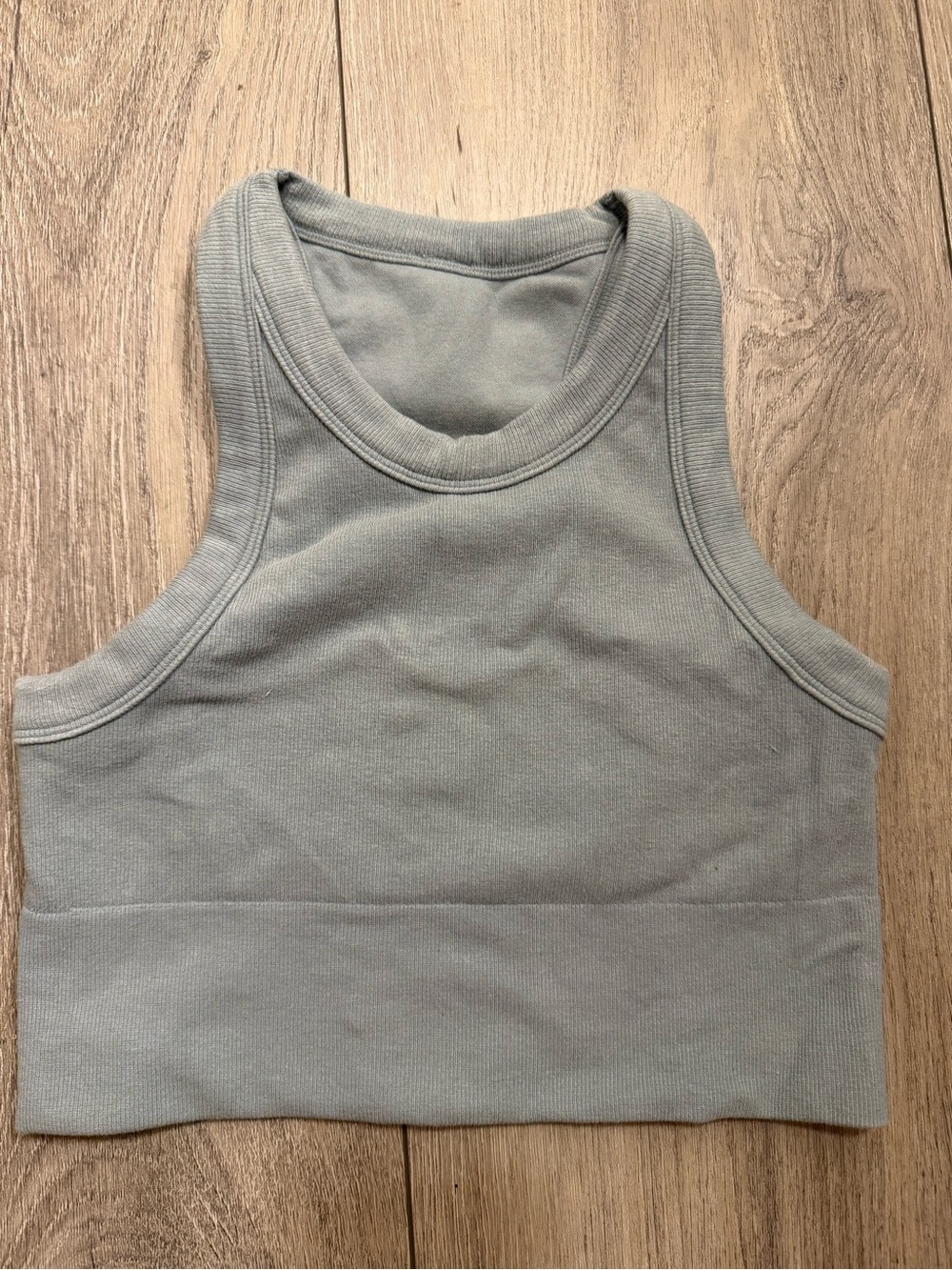 ALO Seamless High Neck Delight Bra Tank in Cosmic Grey